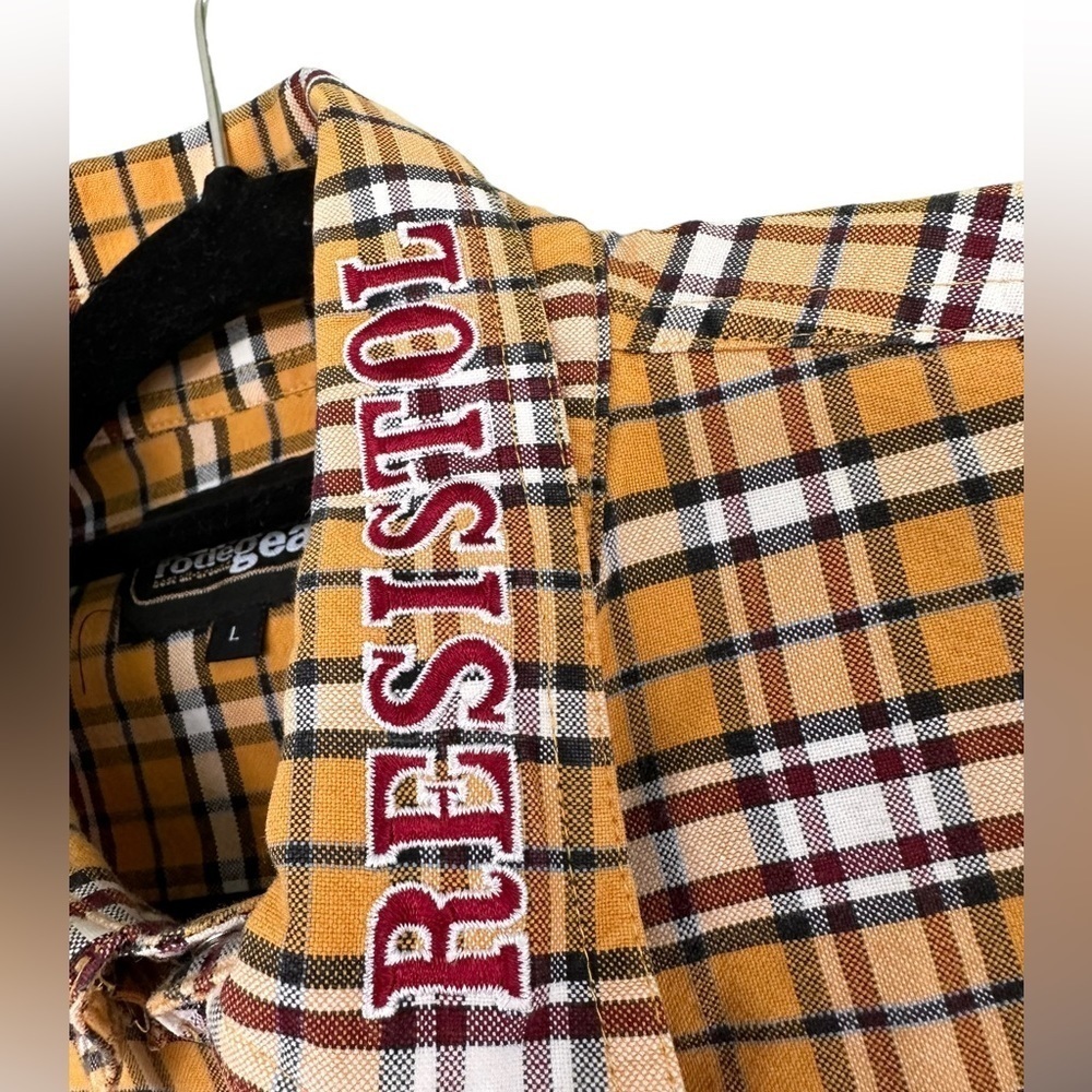 Resistol Shirt Rodeo Mens Sz Large Embroidered Logo Pearl Snap Plaid Western‌‌‌ - Picture 11 of 11